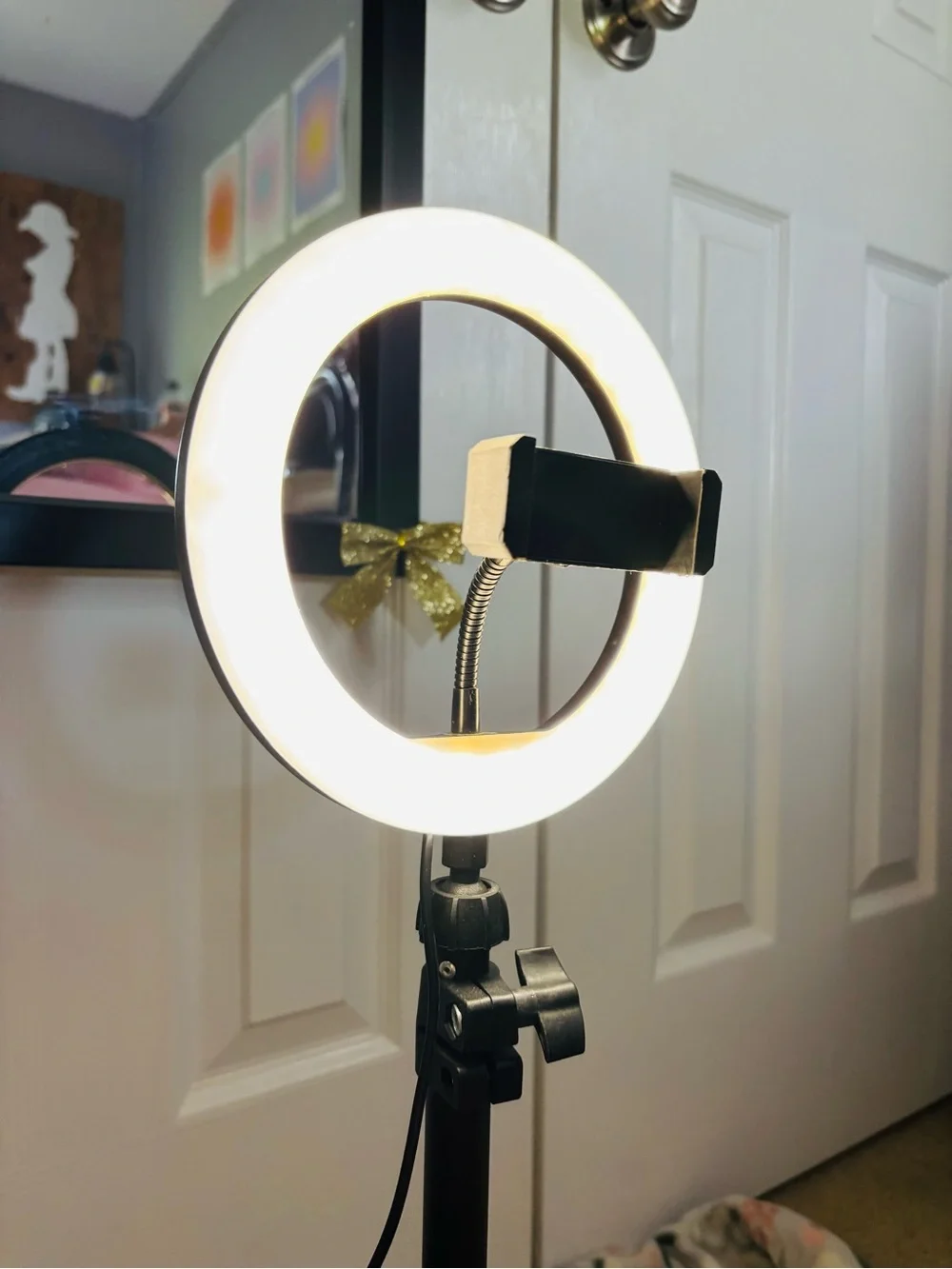 LED Ring Light with Phone Mount on Tripod - Black